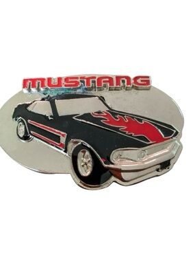 Vintage Ford Mustang Ford Motor Company Belt Buckle Siskiyou Pewter Classic Cars